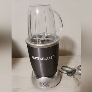 NutriBullet Magic Bullet Blender in Black and Silver Stainless Steel